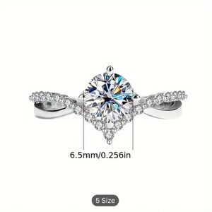 SOLD - 1CT Round Cut VVS1 Moissanite Wedding/Promise Ring - 925 Sterling Silver